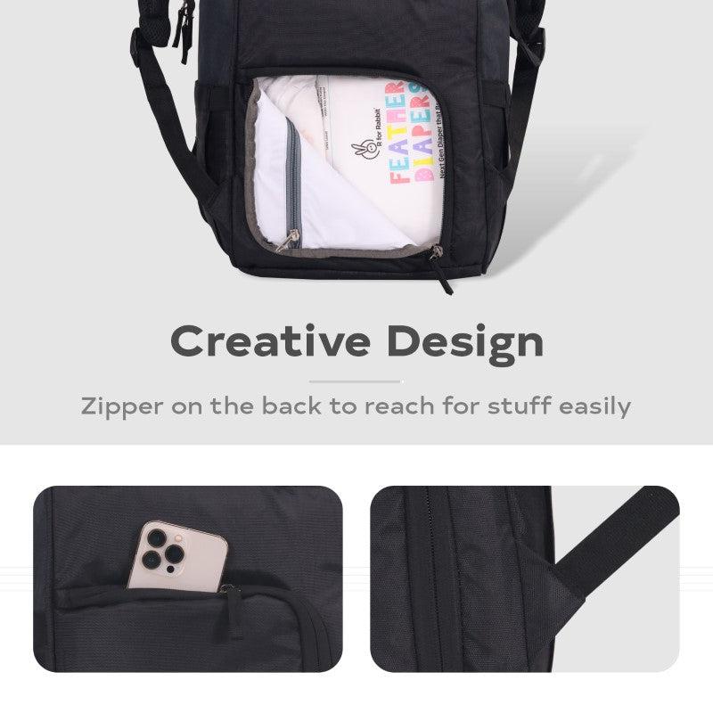 Caramello Dino Diaper Bag For Mother With 11 Pockets - Grey