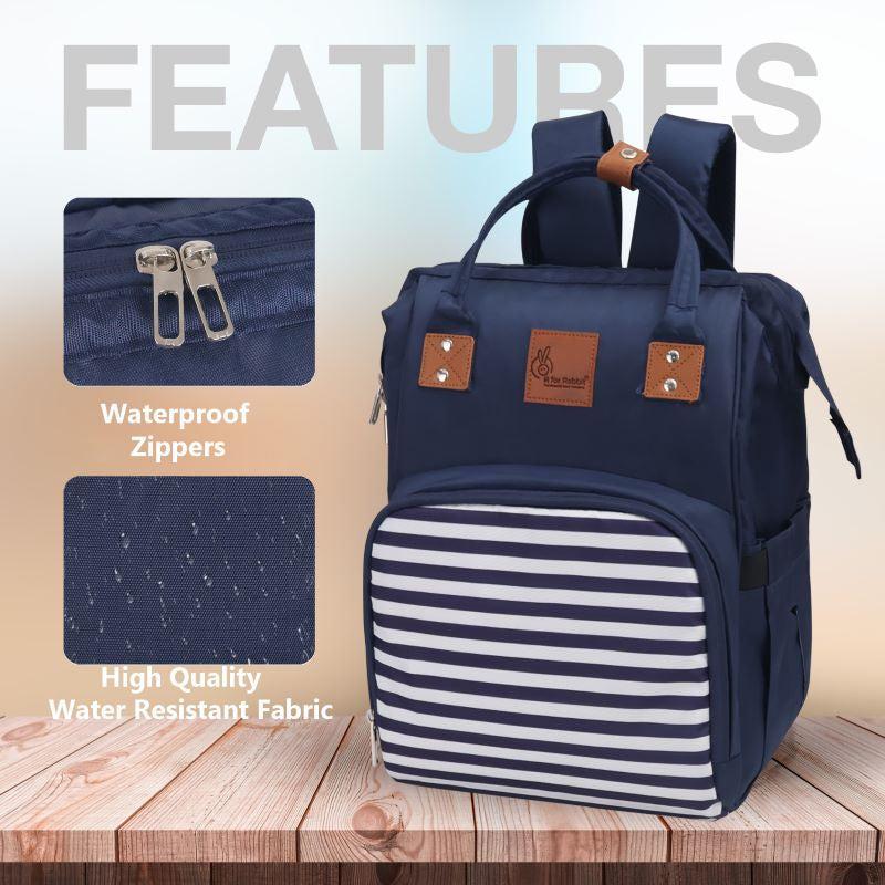 Caramello Regal Diaper Bag Cute & Stylish Diaper Bag For Mom's - Blue Stripes