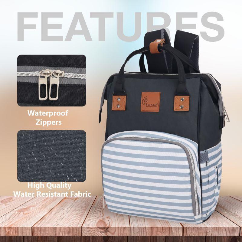 Caramello Regal Diaper Bag Cute & Stylish Diaper Bag For Mom's - Grey Stripes