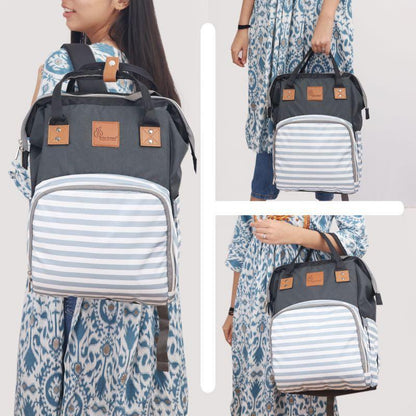 Caramello Regal Diaper Bag Cute & Stylish Diaper Bag For Mom's - Grey Stripes
