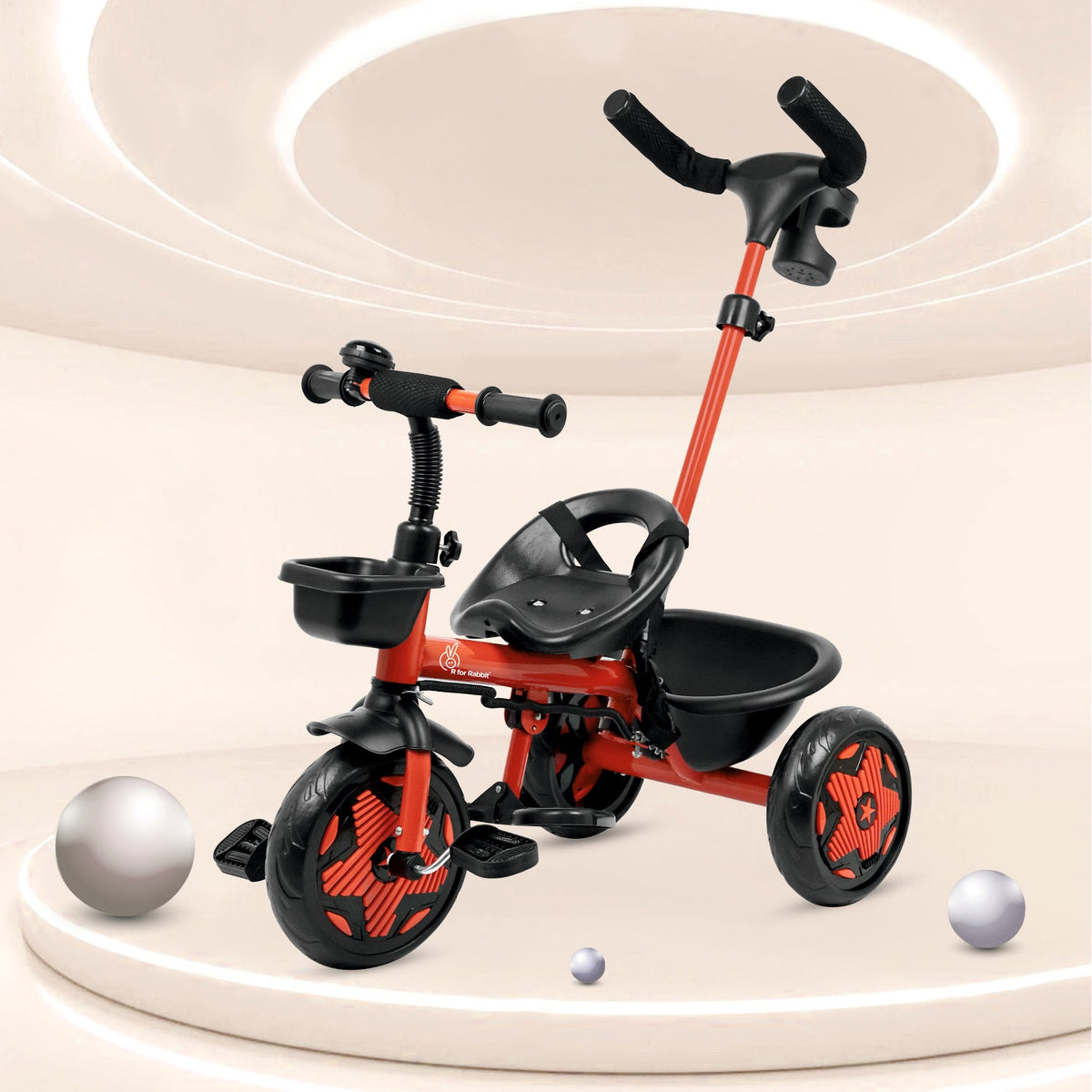 Tiny Toes R20 Ace Baby Tricycle – Smart Plug & Play Trike with Parental Content & EVA Wheels - Cherry Red