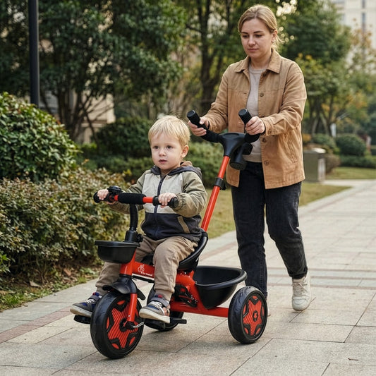 Tiny Toes R20 Ace Baby Tricycle – Smart Plug & Play Trike with Parental Content & EVA Wheels - Cherry Red
