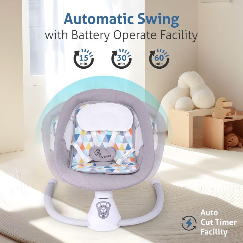 Cocoon The Smart Auto Baby Swing - Grey Multi