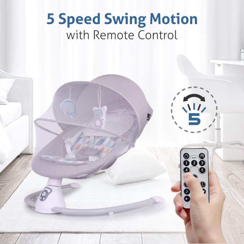 Cocoon The Smart Auto Baby Swing - Grey Multi