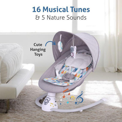 Cocoon The Smart Auto Baby Swing - Grey Multi