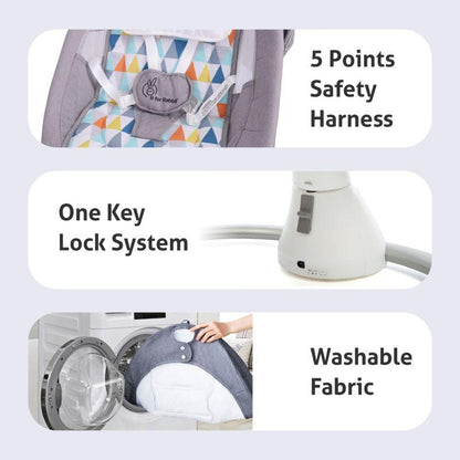 Cocoon The Smart Auto Baby Swing - Grey Multi