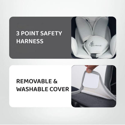 Cozy 3 In 1 Multipurpose Baby Carry Cot Rocker Portable With Washable Cover 0 To 15 Months - Black Grey