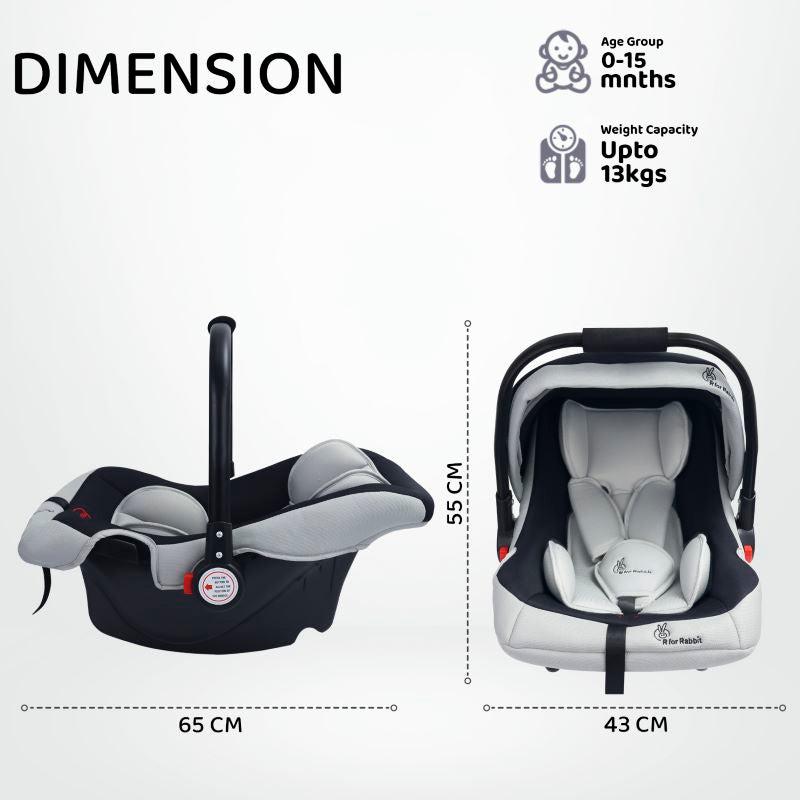 Cozy 3 In 1 Multipurpose Baby Carry Cot Rocker Portable With Washable Cover 0 To 15 Months - Black Grey