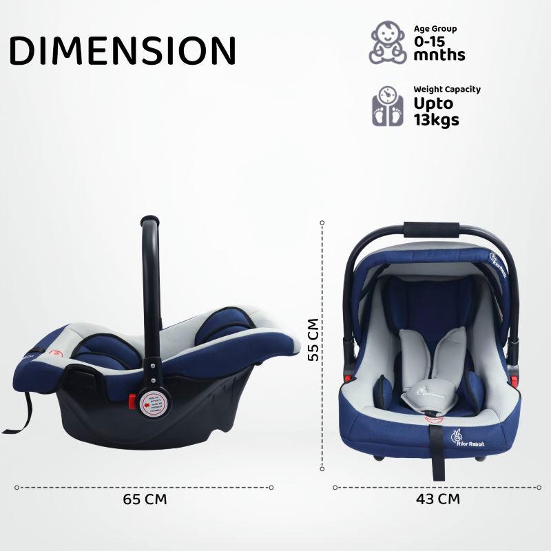 Cozy 3 In 1 Multipurpose Baby Carry Cot Rocker Portable With Washable Cover 0 To 15 Months - Blue Grey