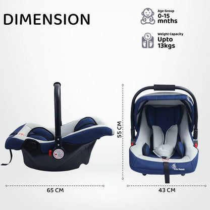 Cozy 3 In 1 Multipurpose Baby Carry Cot Rocker Portable With Washable Cover 0 To 15 Months - Blue Grey