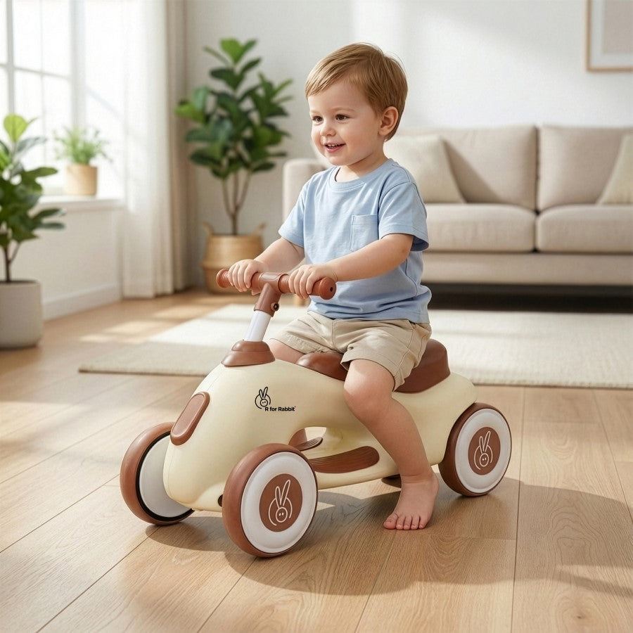 Speedster Zoomy Push Ride On Car for Kids - Cream Brown