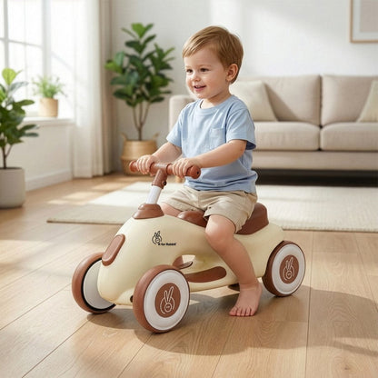 Speedster Zoomy Push Ride On Car for Kids - Cream Brown