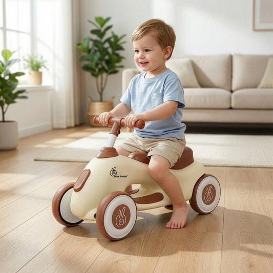 Speedster Zoomy Push Ride On Car for Kids - Cream Brown