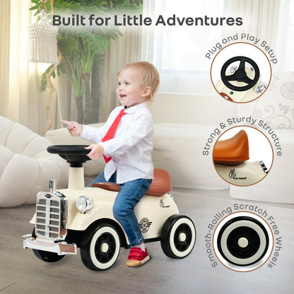 Speedster Royal Ride On Car for Kids - Cream Brown