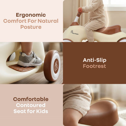 Speedster Zoomy Push Ride On Car for Kids - Cream Brown