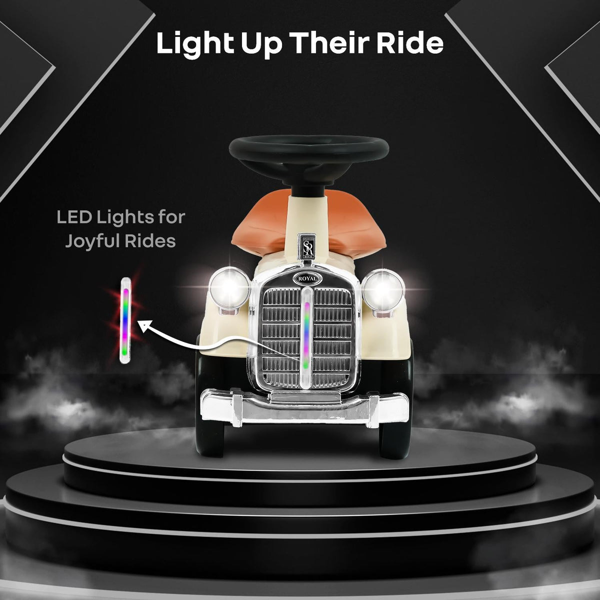 Speedster Royal Ride On Car for Kids - Cream Brown