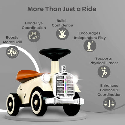 Speedster Royal Ride On Car for Kids - Cream Brown