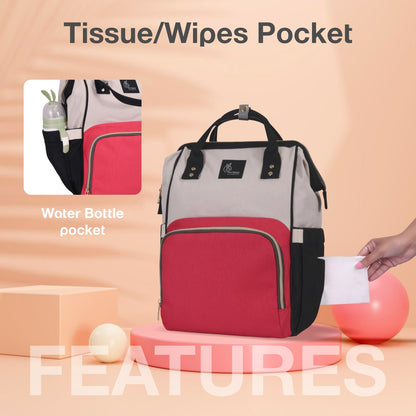 Caramello Diaper Bag Smart and Fashionable Diaper Bag For Moms - Cream Red