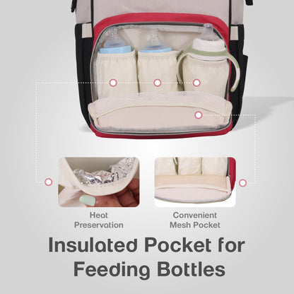 Caramello Diaper Bag Smart and Fashionable Diaper Bag For Moms - Cream Red
