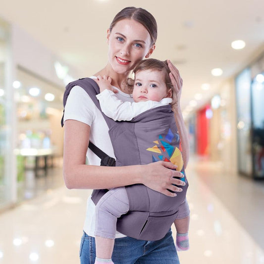 Hug Me Elite Baby Carrier Front & Back Carrier Position, Soft Linen Fabric, Wide Strap With Cap & Mobile Pocket - Dark Grey