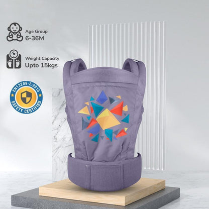 Hug Me Elite Baby Carrier Front & Back Carrier Position, Soft Linen Fabric, Wide Strap With Cap & Mobile Pocket - Dark Grey