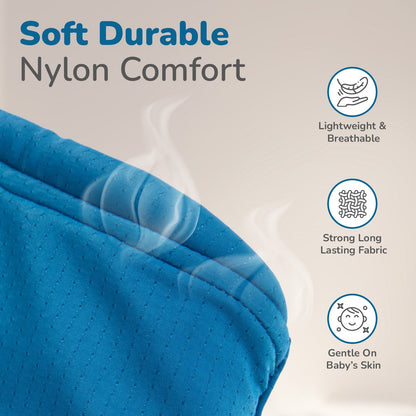 Upsy Daisy Cozy Ergonomic 5-in-1 Hip Sit Baby Carrier for All-Day Comfort - Denim Blue