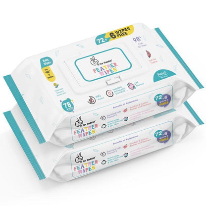 Feather Aqua Wipes - With Calendula Extract