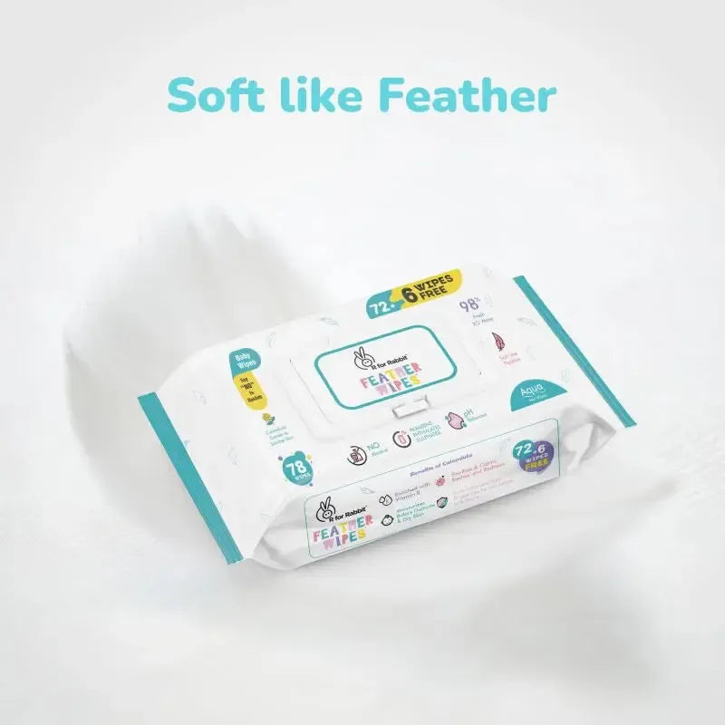 Feather Aqua Wipes - With Calendula Extract