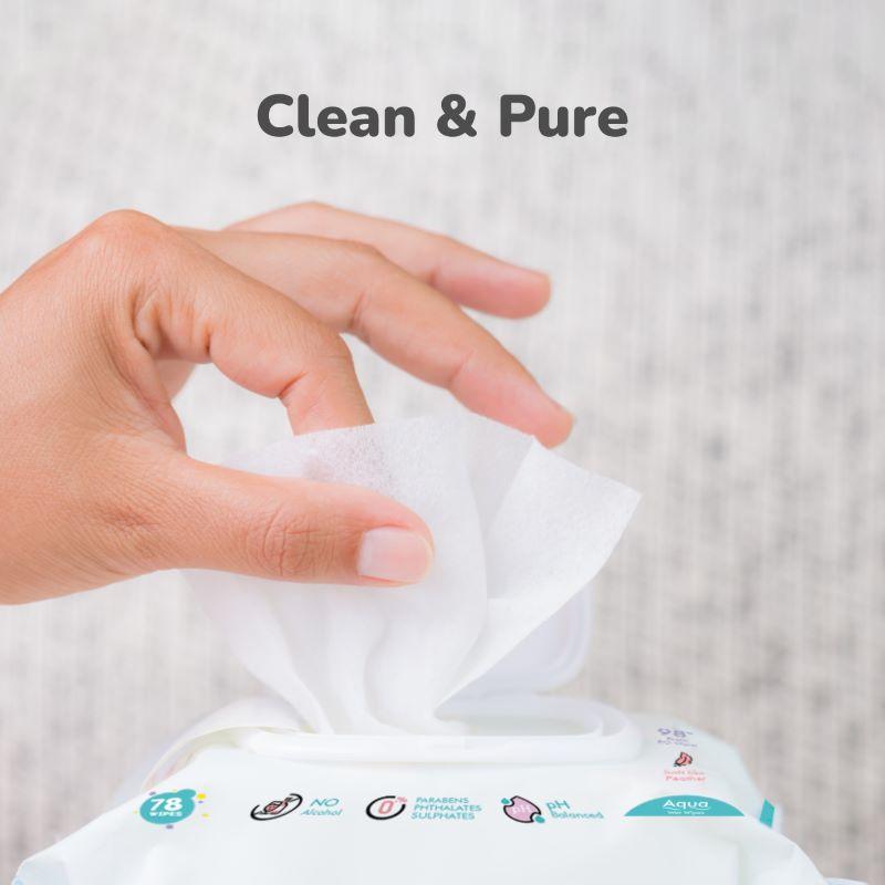 Feather Aqua Wipes - With Calendula Extract