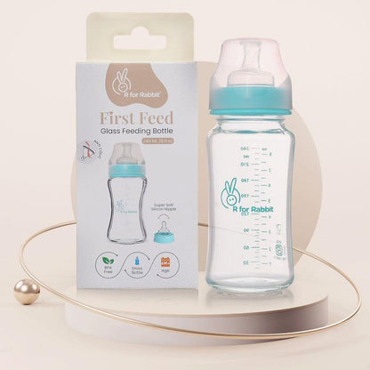 Glass Feeding Bottle 240 ml - Sea Green