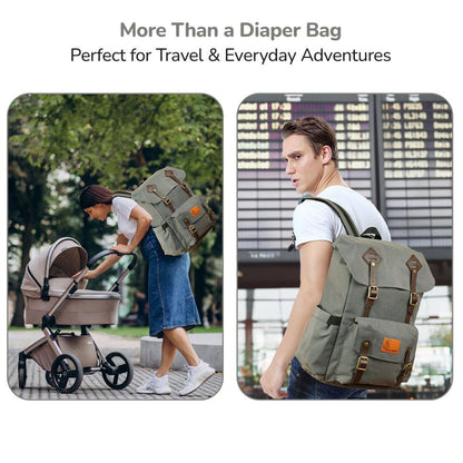 Caramello Sportz Premium 900D Polyester Diaper Bag with Insulated Pockets - Graphite Grey