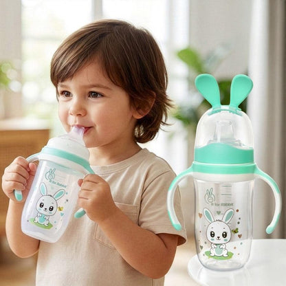 Bunny Baby Spout Sippy Cup 240ML With Soft Silicon Spout for Baby 6 Months+ - Green