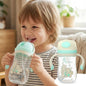 Hippo Straw Sipper Bottle For Babies 300ml - Green