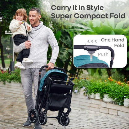 Street Smart Nova Super Comfy Travel Friendly Kids Stroller - Green Black