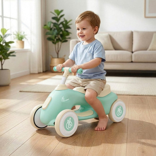 Speedster Zoomy Push Ride On Car for Kids - Green Cream