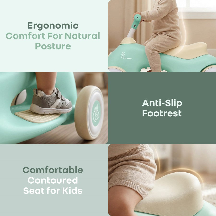 Speedster Zoomy Push Ride On Car for Kids - Green Cream
