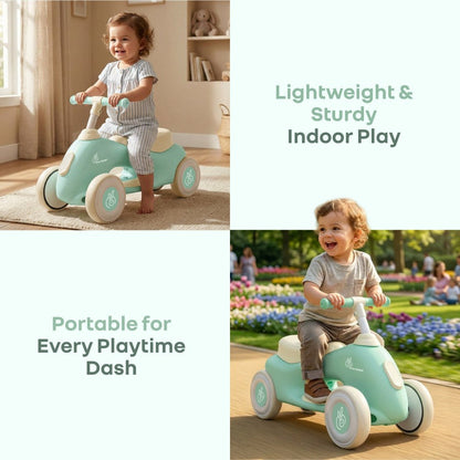 Speedster Zoomy Push Ride On Car for Kids - Green Cream