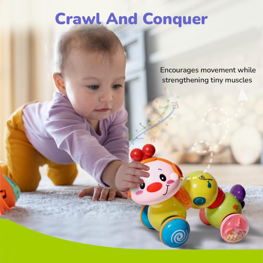 Orapple Wiggle Colorful Musical Push Toy for Kids - Green Multi