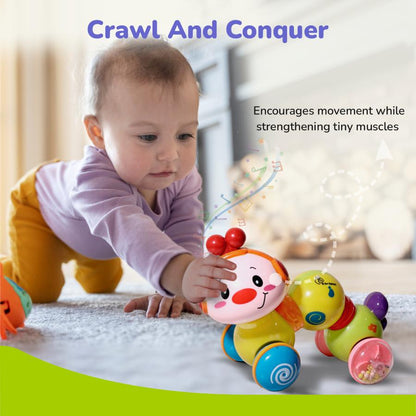 Orapple Wiggle Colorful Musical Push Toy for Kids - Green Multi