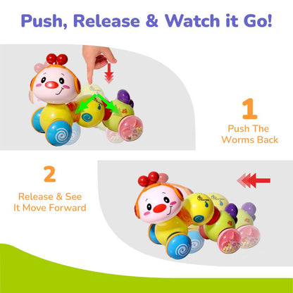 Orapple Wiggle Colorful Musical Push Toy for Kids - Green Multi