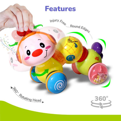 Orapple Wiggle Colorful Musical Push Toy for Kids - Green Multi