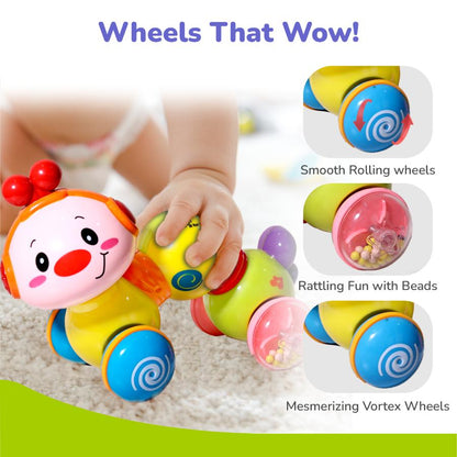 Orapple Wiggle Colorful Musical Push Toy for Kids - Green Multi