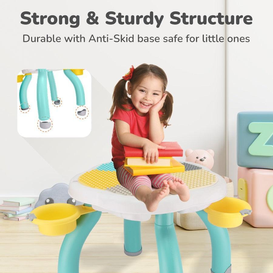 Little Genius Regal Kids Study Table With Chair - Green Multi