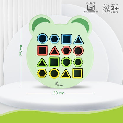 Orapple Match N Learn Baby Educational Toy with BIS Certified Shape Sorter for Baby Fine Motor Skills & Brain Development - Green Multi