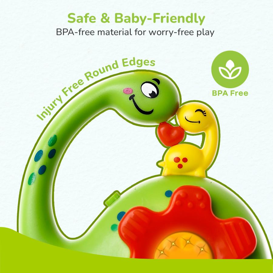 Orapple Dino Tune – Fun & Safe Musical Hanging Toy for Kids - Green Red