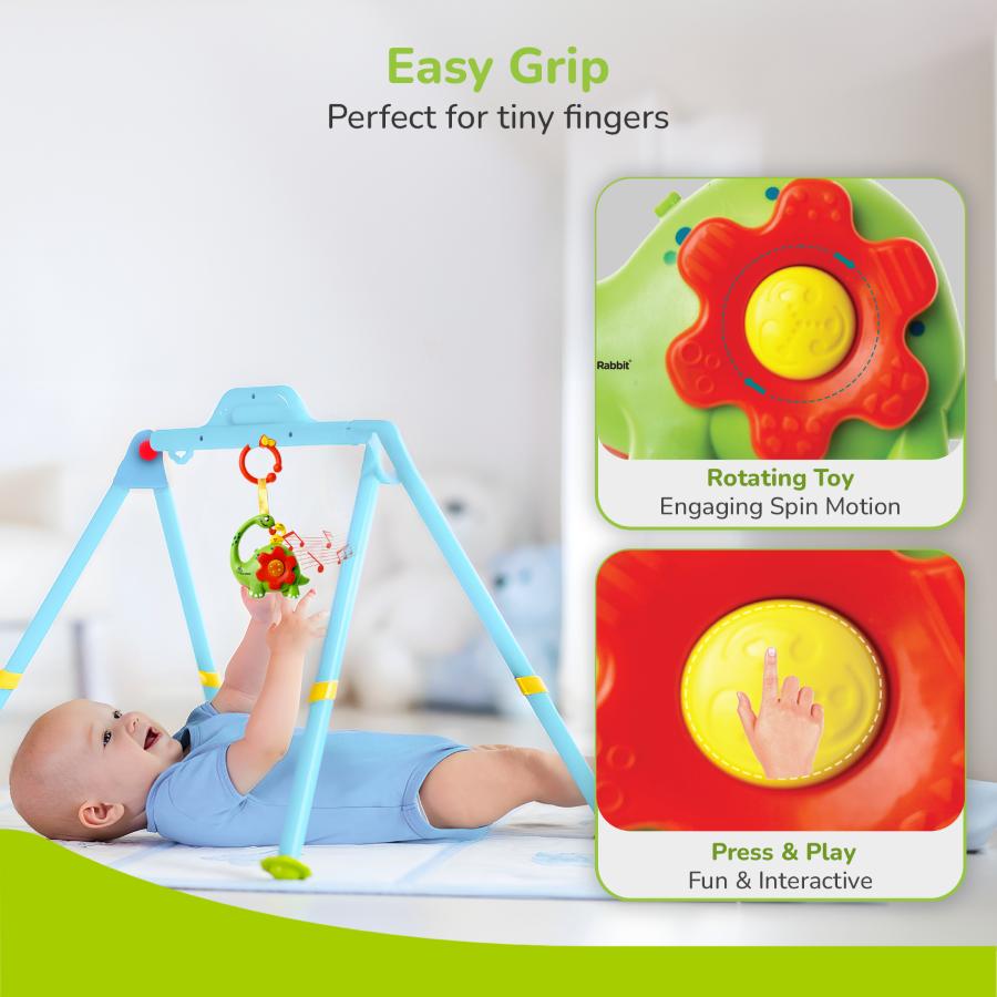 Orapple Dino Tune – Fun & Safe Musical Hanging Toy for Kids - Green Red