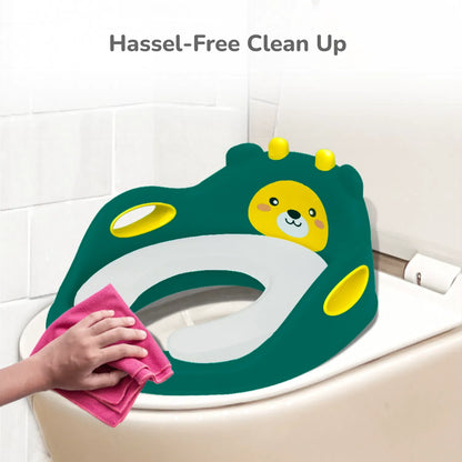 Minimo Teddy Toilet Seats Happy And Comfy Potty Training Seat For Baby - Green Yellow