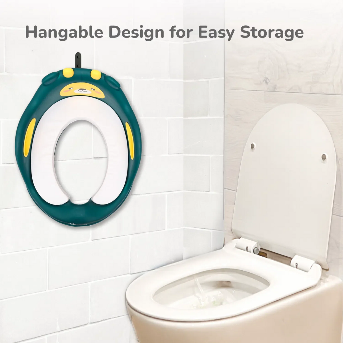 Minimo Teddy Toilet Seats Happy And Comfy Potty Training Seat For Baby - Green Yellow