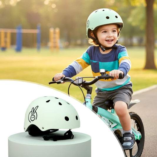 Safe Play Best Kids Safety Helmet - Trusted EN1078 Certified Helmet for Kids with Shock-Absorbing EPS Foam 5-13 Years - Green