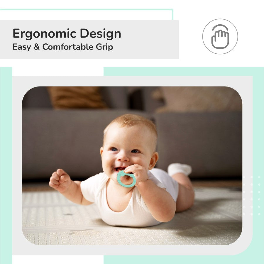 Tiny Bites Zoobie Baby Silicone Teethers Pack of 1 Crocodile, Rabbit, and Elephant - Green